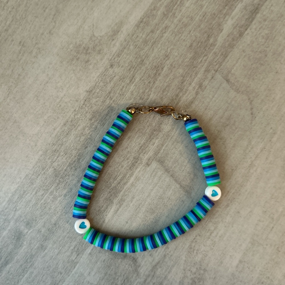 Blue and Green Beaded Bracelet